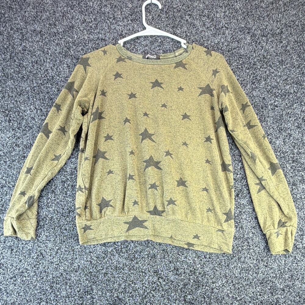 Buffalo David Bitton Women's XS Green Star Print Crew Neck Pullover Logo